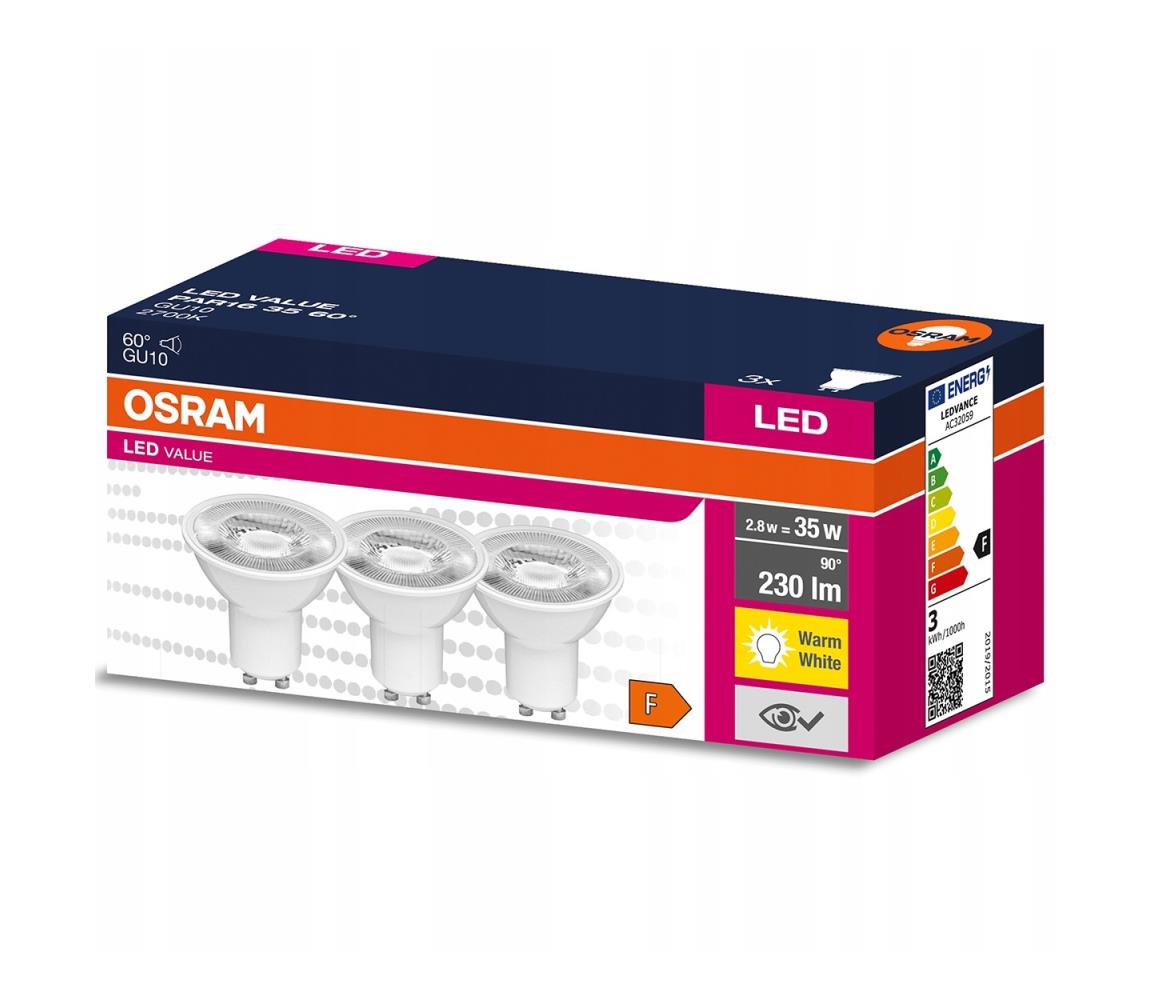 Osram SADA 3x LED Žárovka PAR16 GU10/2,8W/230V 2700K 60° - Osram 