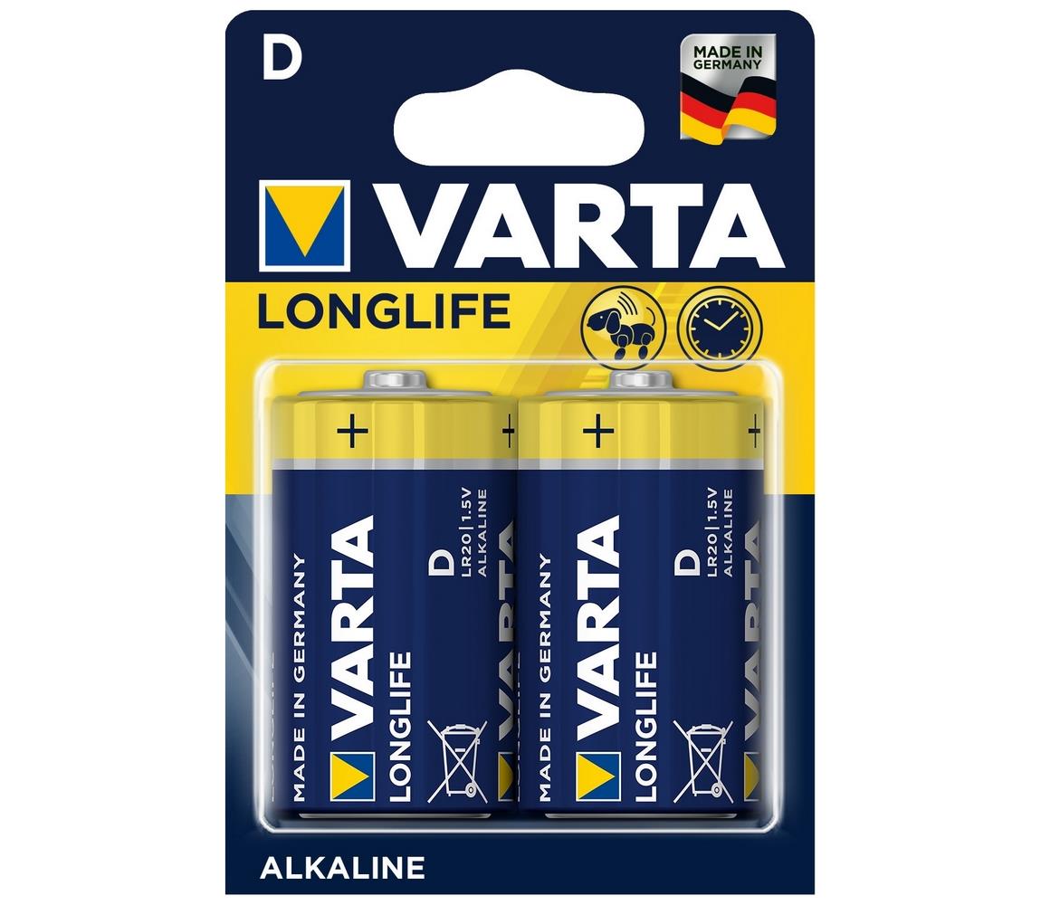 VARTA Varta 4120 - 2 ks Alkalická baterie LONGLIFE EXTRA D 1,5V 