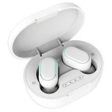 Voděodolná bezdrátová sluchátka Bluetooth bílá