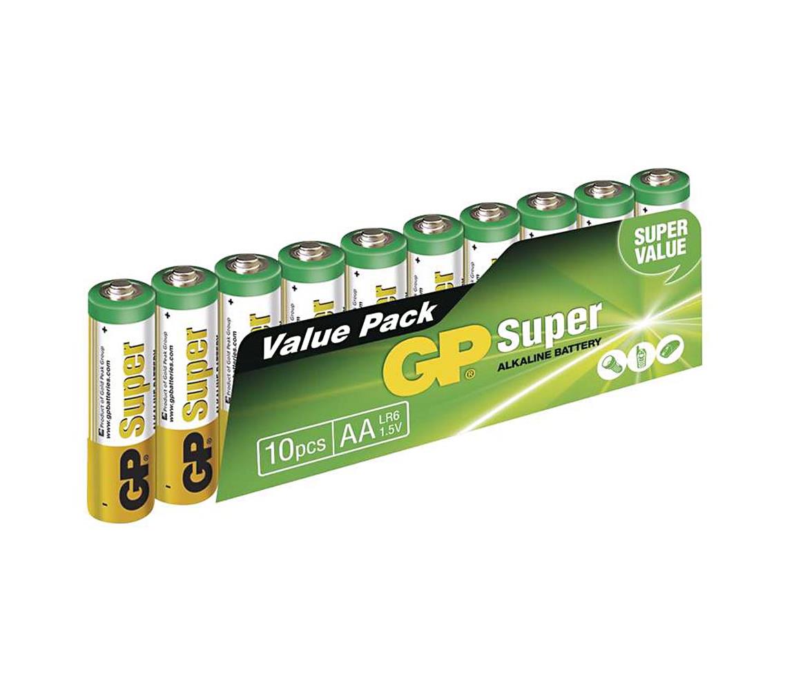 EMOS 10 ks Alkalická baterie AA GP SUPER 1,5V EMS055