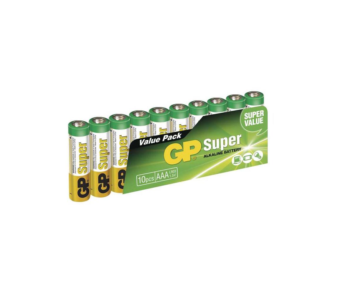 EMOS 10 ks Alkalická baterie AAA GP SUPER 1,5V EMS054