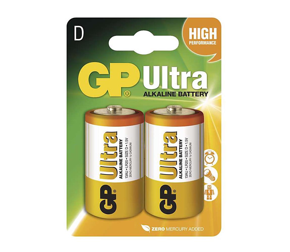 EMOS 2 ks Alkalická baterie D GP ULTRA 1,5V EMS059