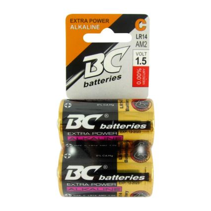 2 ks Alkalická baterie EXTRA POWER C 1,5V