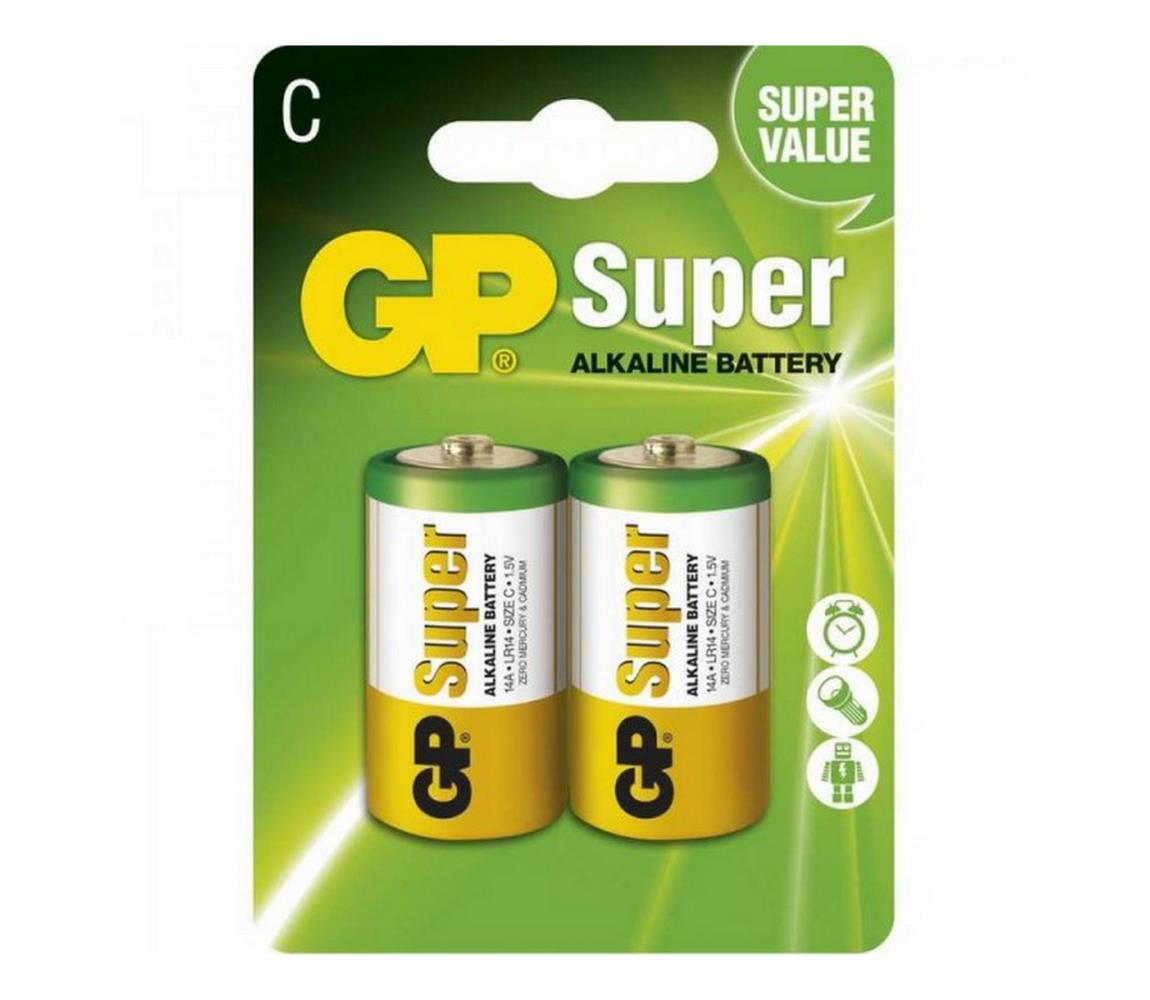 EMOS 2 ks Alkalická baterie LR14 GP SUPER 1,5V EMS297