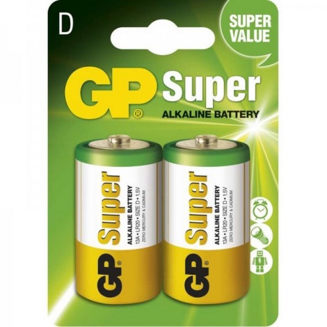 2 ks Alkalická baterie LR20 GP SUPER 1,5V