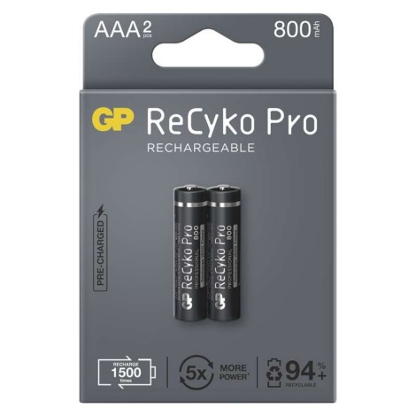 2 ks Nabíjecí baterie GP AAA ReCyko Pro NiMH/1,2V/800 mAh