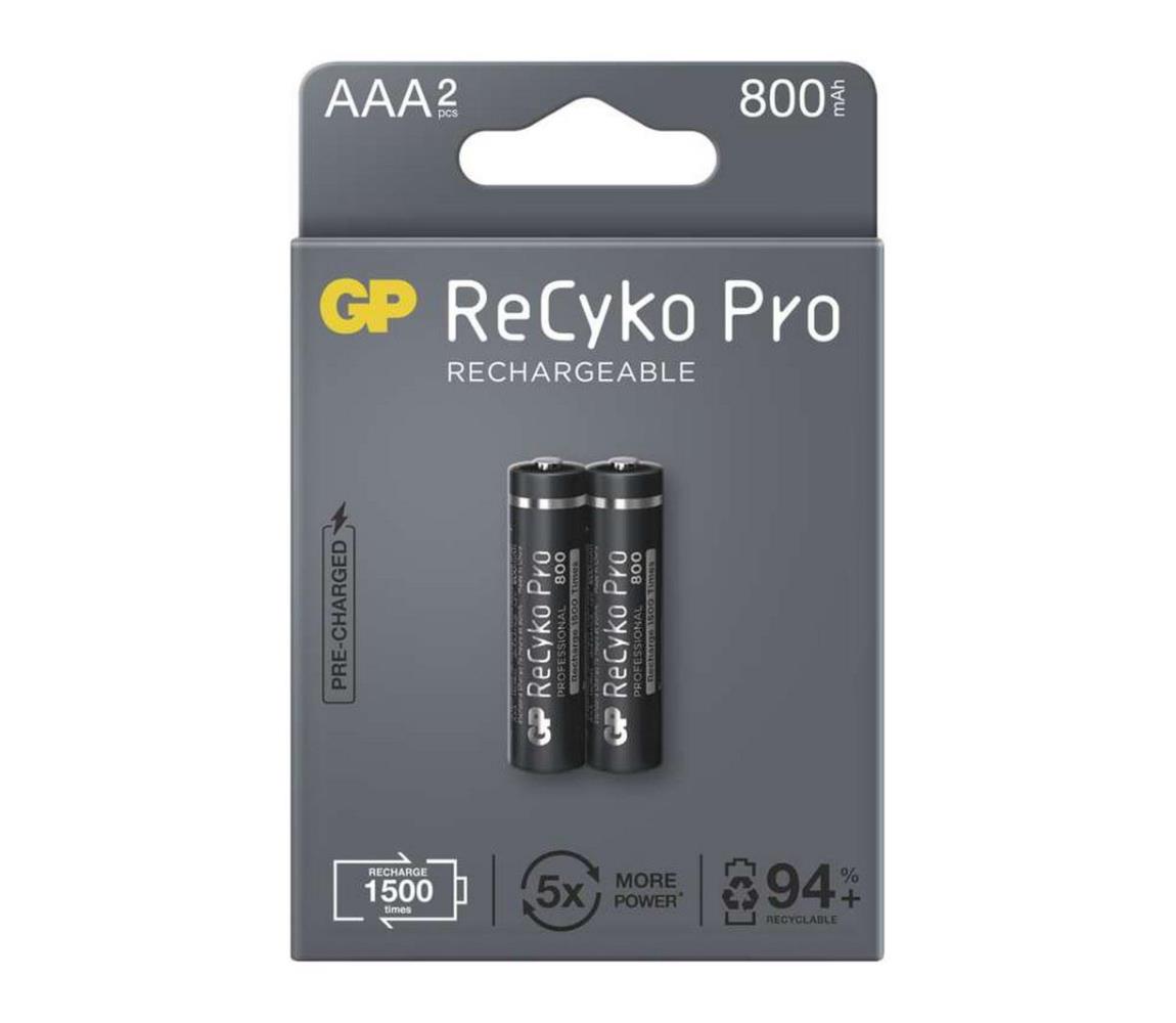 EMOS 2 ks Nabíjecí baterie GP AAA ReCyko Pro NiMH/1,2V/800 mAh EMS490