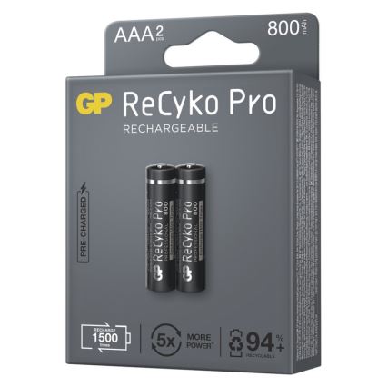 2 ks Nabíjecí baterie GP AAA ReCyko Pro NiMH/1,2V/800 mAh
