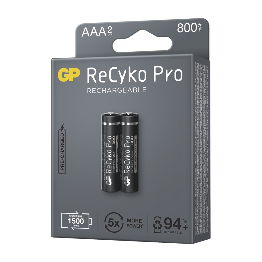 2 ks Nabíjecí baterie GP AAA ReCyko Pro NiMH/1,2V/800 mAh