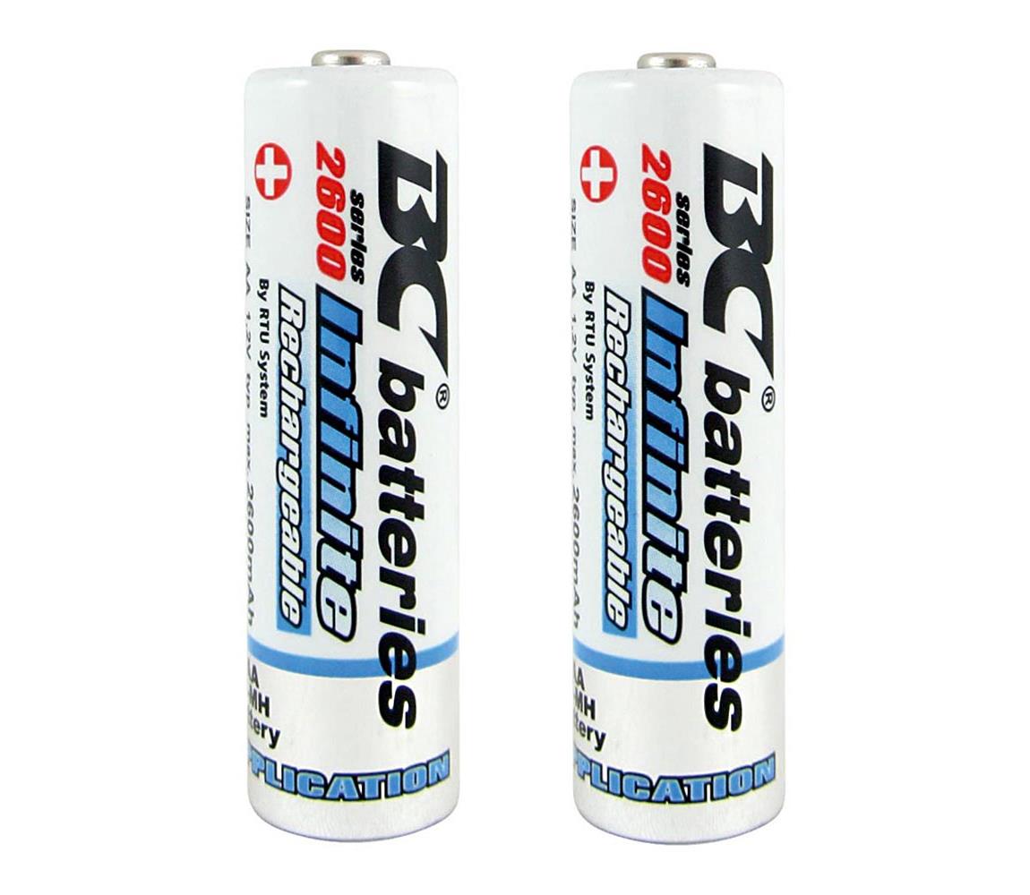 Baterie centrum 2 ks Nabíjecí baterie NiMH AA 2600 mAh 1,2V BC0020