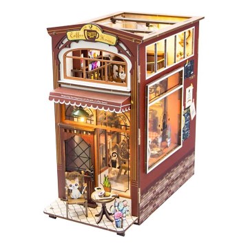 2Kids Toys - 3D skládačka LED Zarážka na knihy Kavárna 2xAAA