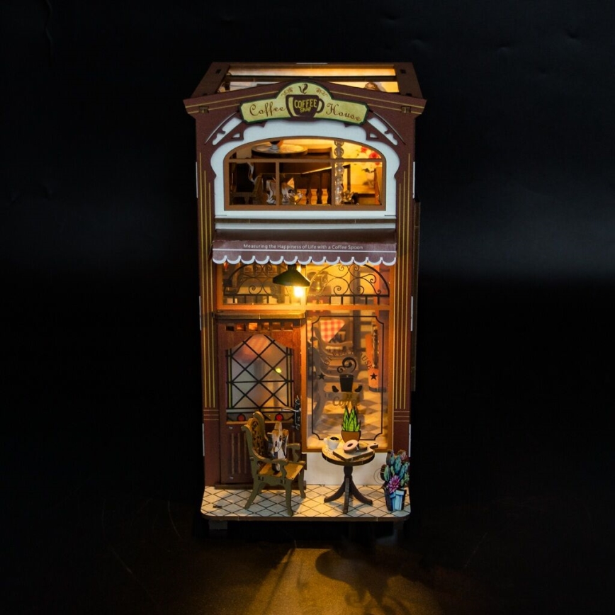 2Kids Toys - 3D skládačka LED Zarážka na knihy Kavárna 2xAAA