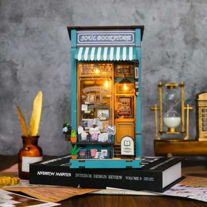 2Kids Toys - 3D skládačka LED Zarážka na knihy Knihkupectví duše 2xAAA
