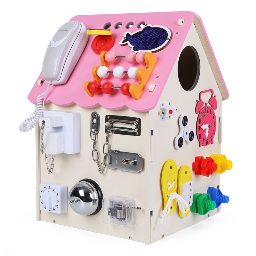 2Kids Toys - Activity board domeček růžová