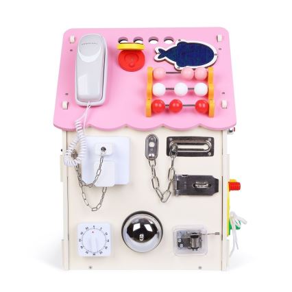 2Kids Toys - Activity board domeček růžová