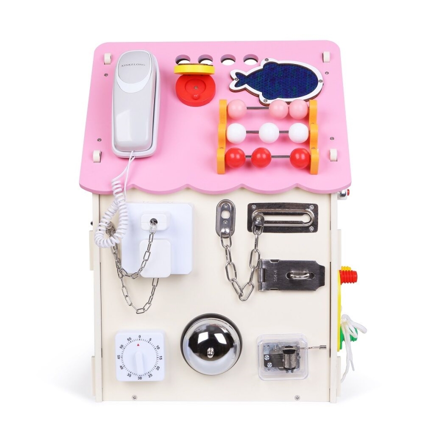 2Kids Toys - Activity board domeček růžová
