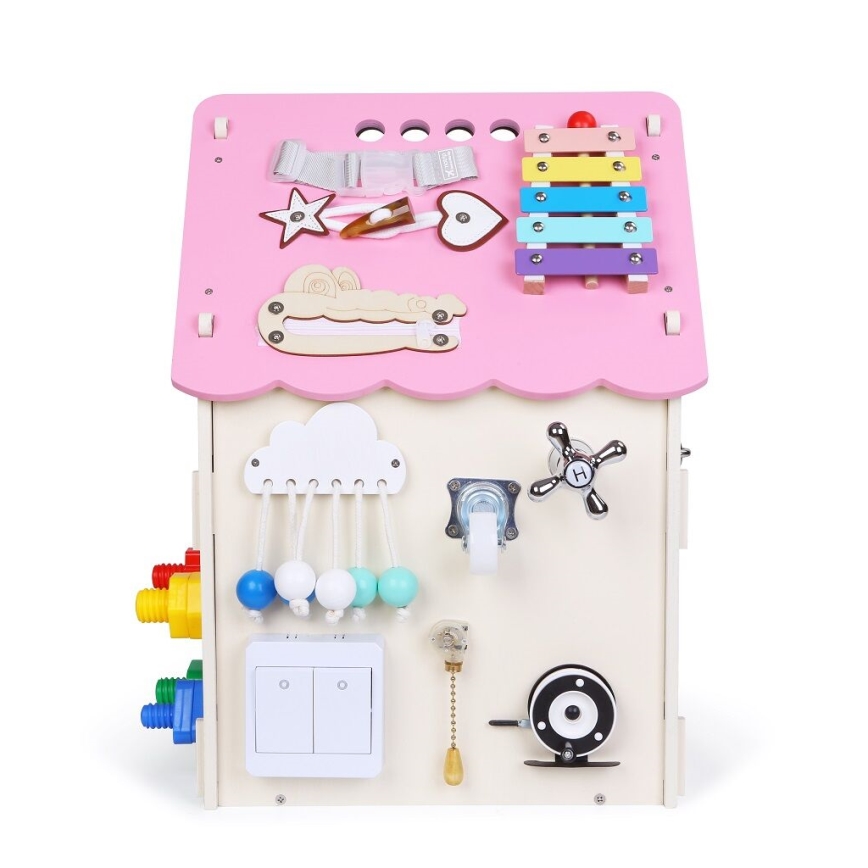 2Kids Toys - Activity board domeček růžová