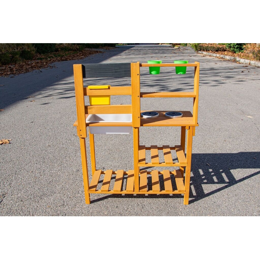 2Kids Toys - Dřevěná zahradní kuchyňka s dřezem