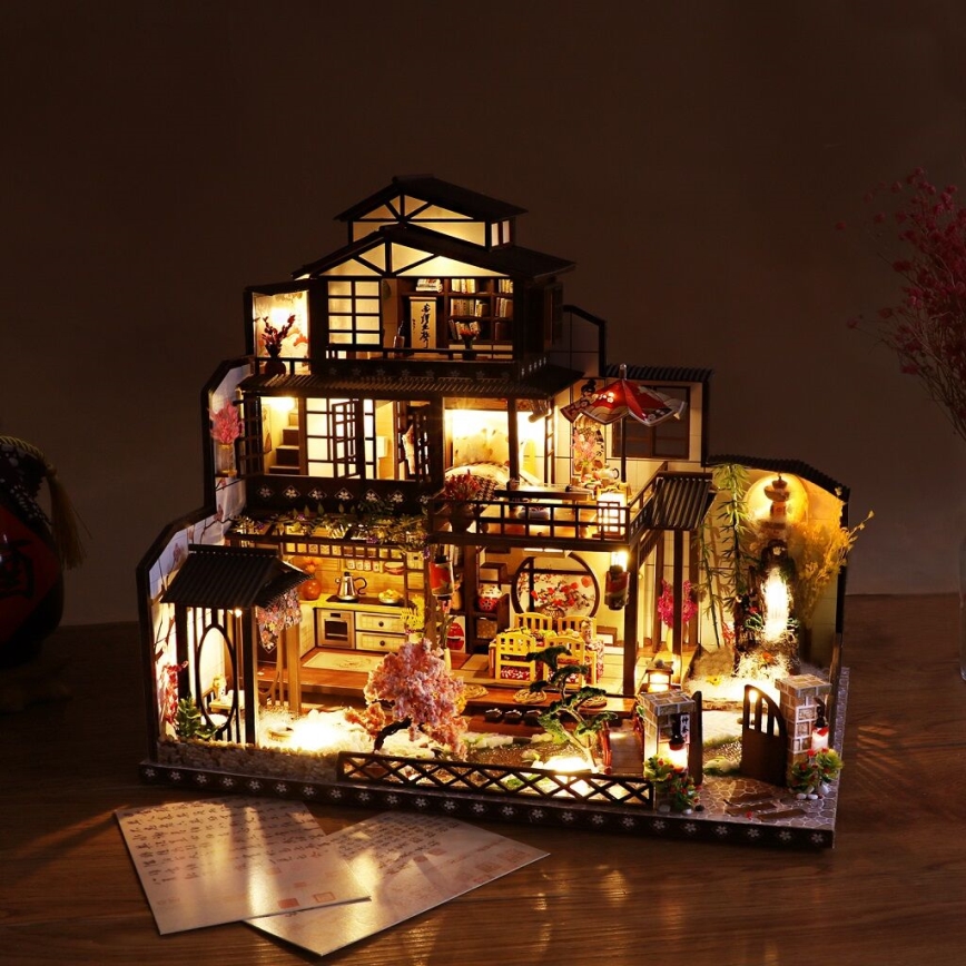 2Kids Toys - Miniatura domečku Honosná sakurová vila 2xAAA