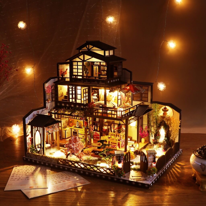 2Kids Toys - Miniatura domečku Honosná sakurová vila 2xAAA