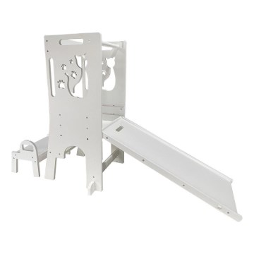2Kids Toys - Rostoucí učící věž Kočka se skluzavkou a tabulí