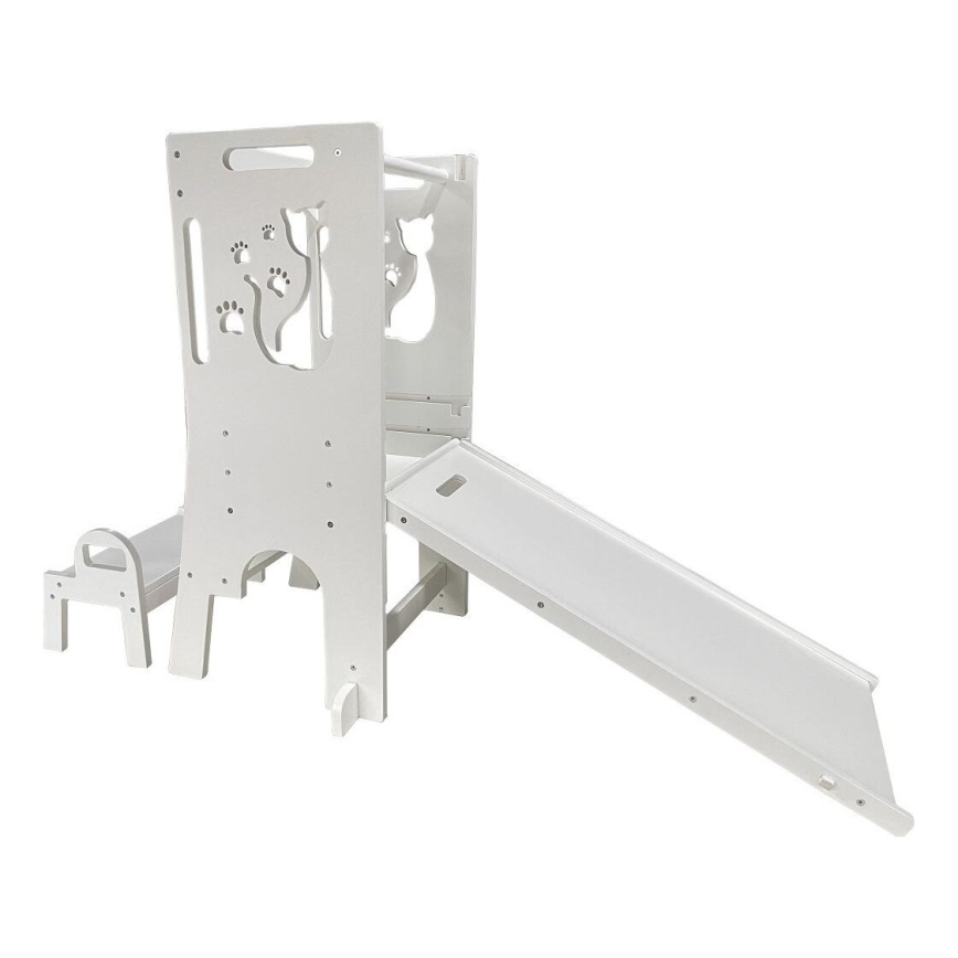 2Kids Toys - Rostoucí učící věž Kočka se skluzavkou a tabulí