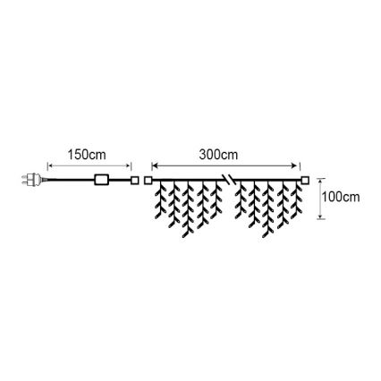 30199 - Vánoční světelný závěs venkovní 3m LED/10,5W/230V IP44