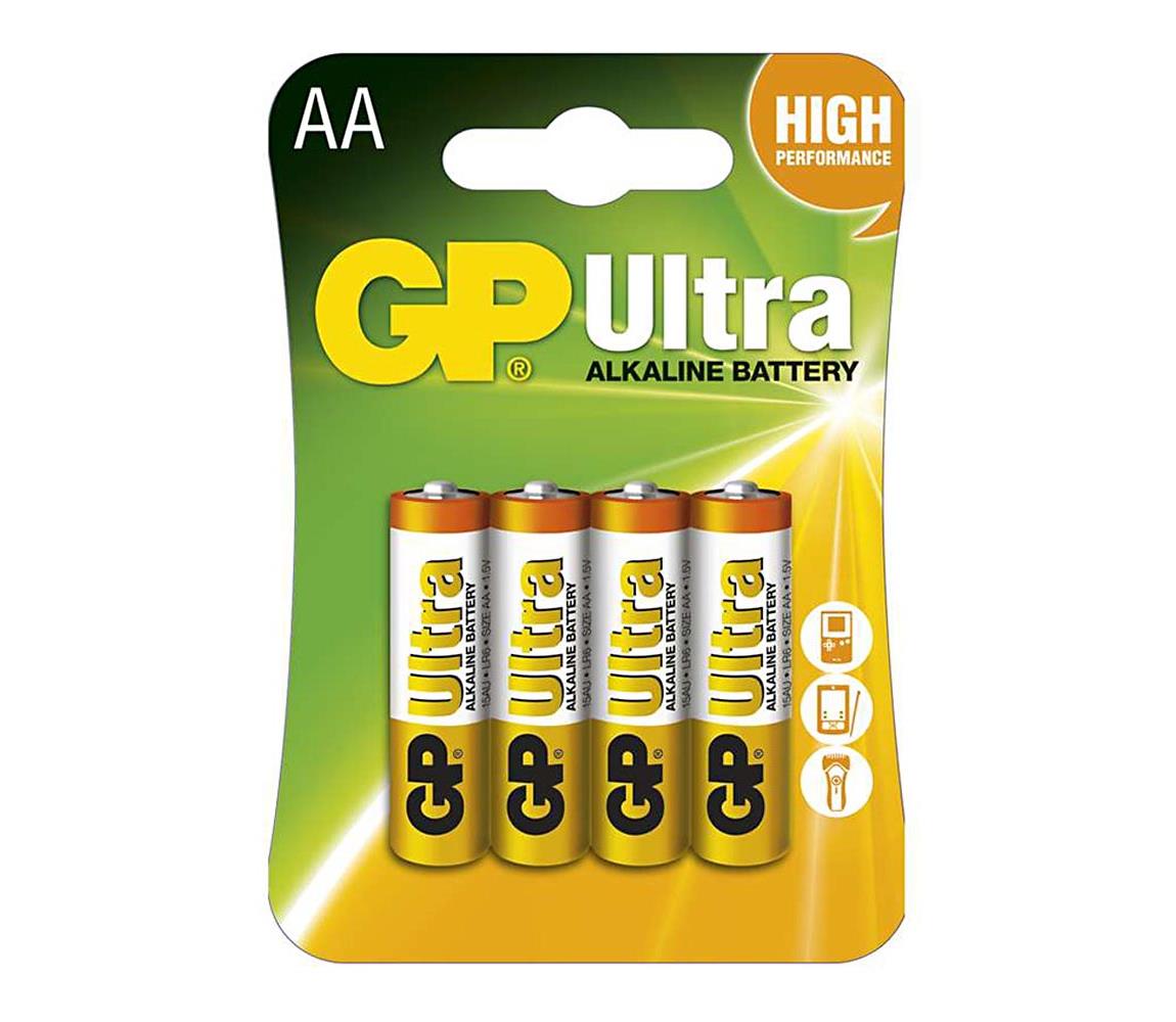 EMOS 4 ks Alkalická baterie AA GP ULTRA 1,5V EMS057