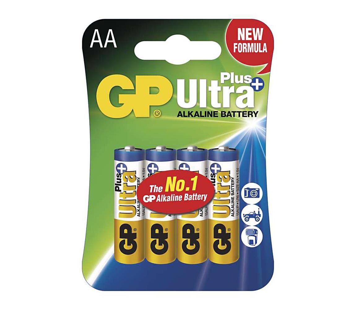 EMOS 4 ks Alkalická baterie AA GP ULTRA PLUS 1,5V EMS062