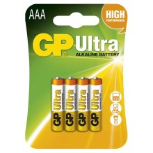 4 ks Alkalická baterie AAA GP ULTRA 1,5V