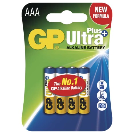 4 ks Alkalická baterie AAA GP ULTRA PLUS 1,5V