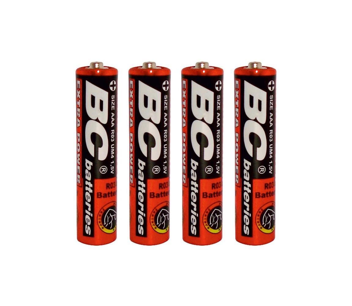 Baterie centrum 4 ks Zinkochloridová baterie EXTRA POWER AAA 1,5V BC0008