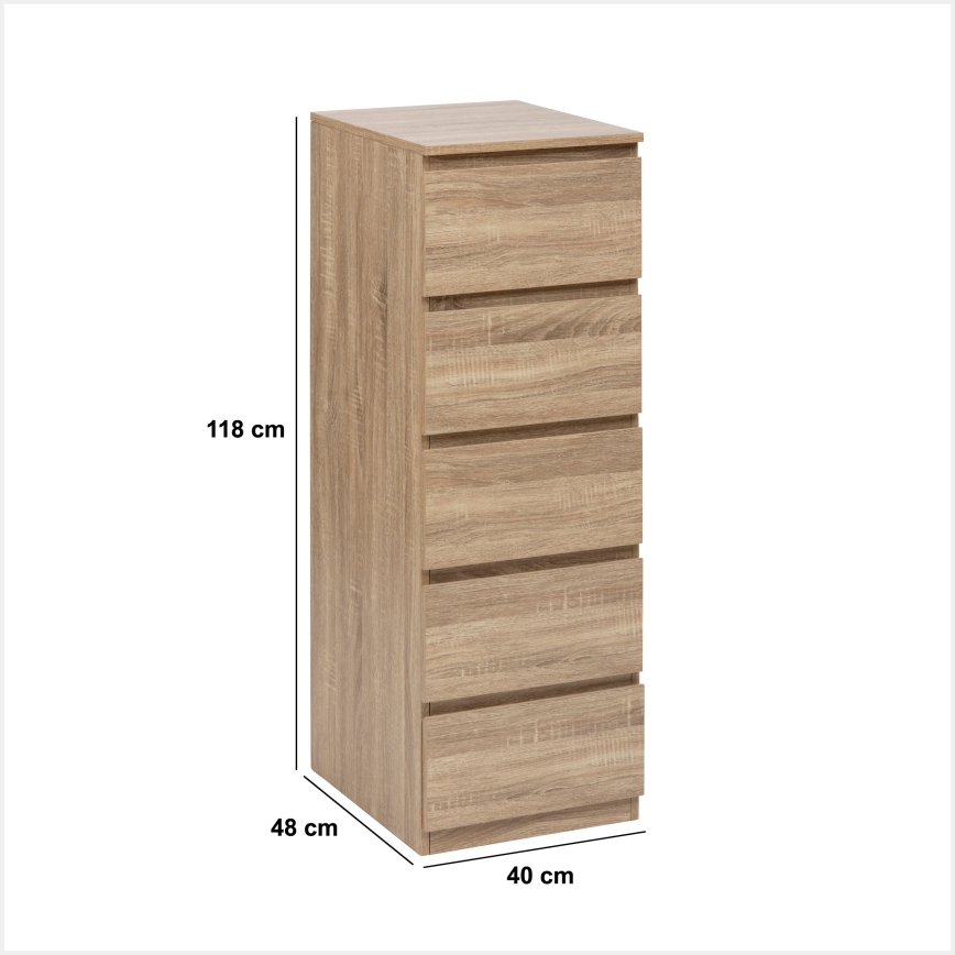 5five - Komoda HEIM 40x118x48 cm hnědá