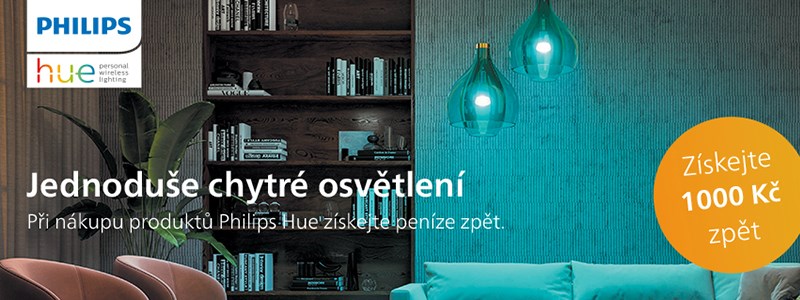 Při nákupu Philips Hue 1000 Kč zpět