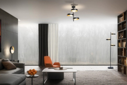 Černé svítidlo, designový prvek moderního bytu