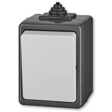 ABB 3553-80929 S - Venkovní jednopólové tlačítko č. 1/0 TANGO IP44 šedá