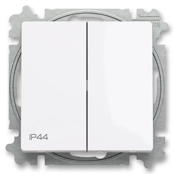 ABB 3559T-A52940 500 - Dvojitý schodišťový vypínač bez rám č. 6+6 ZONI IP44 bílá