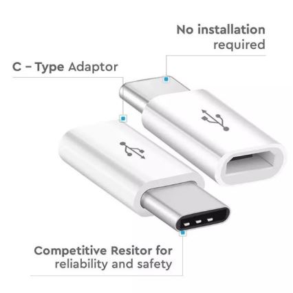 Adaptér Micro USB na USB-C bílá