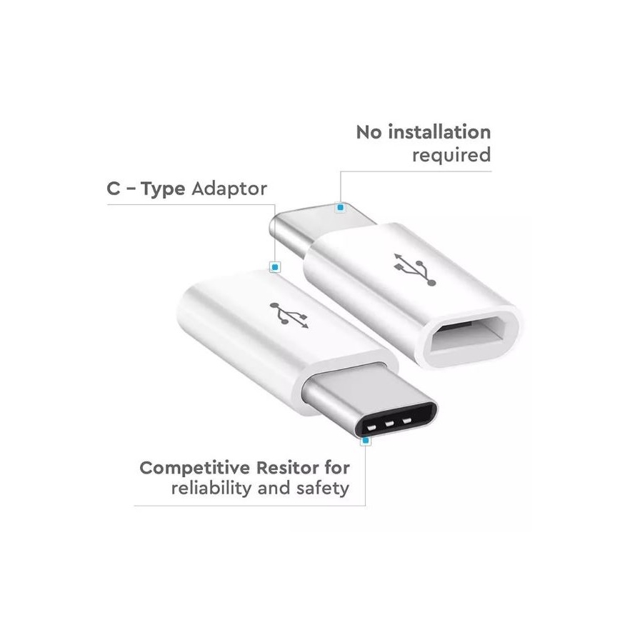 Adaptér Micro USB na USB-C bílá