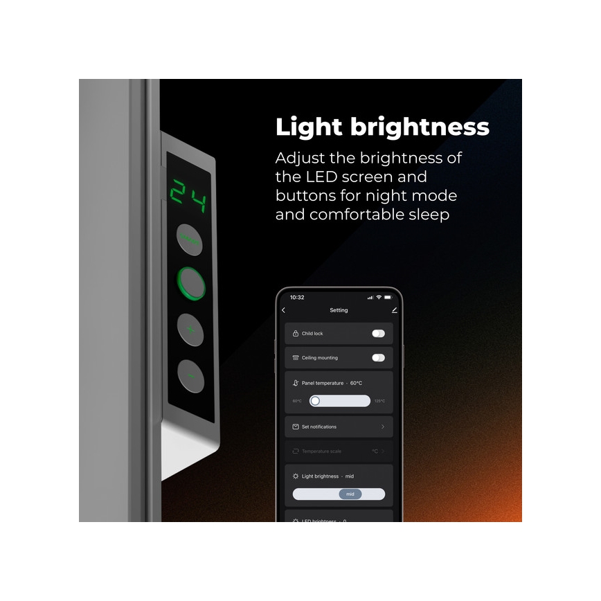 AENO - Chytrý elektrický infrapanel 500W časovač/termostat Wi-Fi bílá