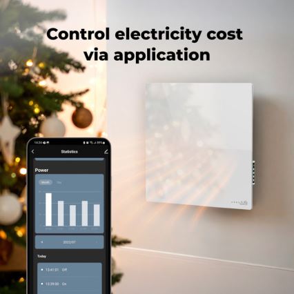 AENO - Chytrý elektrický infrapanel 500W časovač/termostat Wi-Fi bílá