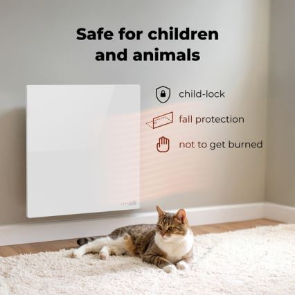 AENO - Chytrý elektrický infrapanel 500W časovač/termostat Wi-Fi bílá