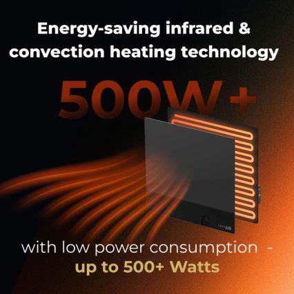 AENO - Chytrý elektrický infrapanel 500W časovač/termostat Wi-Fi bílá