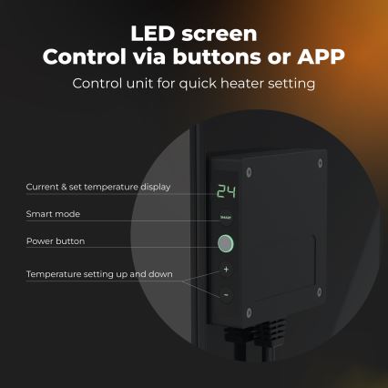 AENO - Chytrý elektrický infrapanel 500W časovač/termostat Wi-Fi bílá