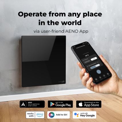 AENO - Chytrý elektrický infrapanel 500W časovač/termostat Wi-Fi bílá