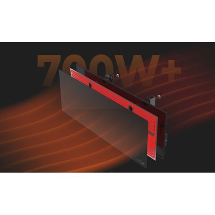 AENO - Chytrý elektrický infrapanel 700W časovač/termostat IP44 Wi-fi černá