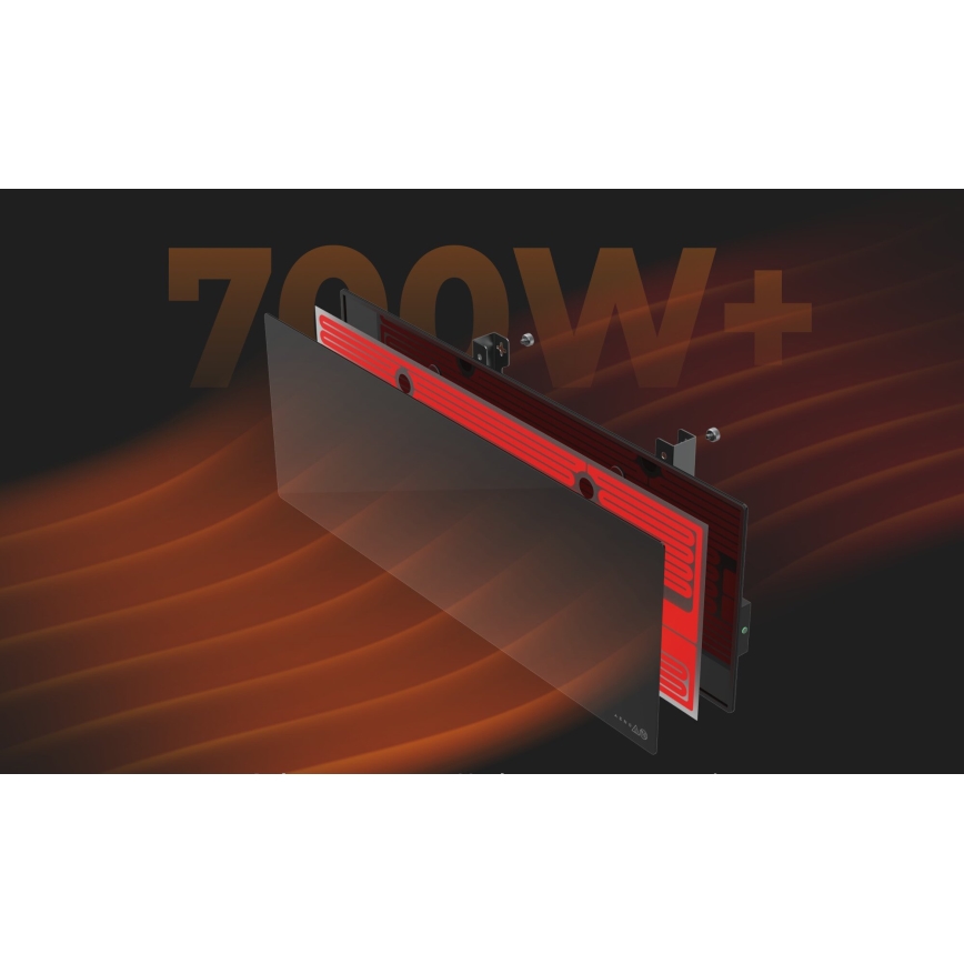 AENO - Chytrý elektrický infrapanel 700W časovač/termostat IP44 Wi-fi černá