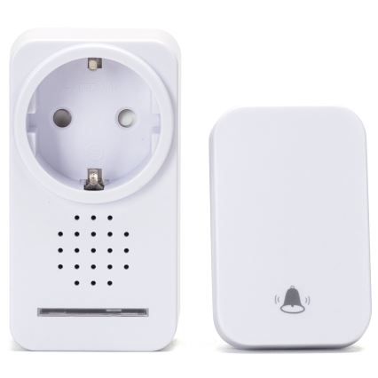 Aigostar - Bezdrátový zvonek do zásuvky 1Z 230V IPX4 bílá