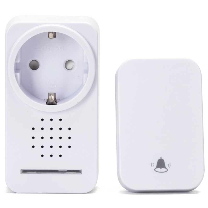 Aigostar - Bezdrátový zvonek do zásuvky 1Z 230V IPX4 bílá