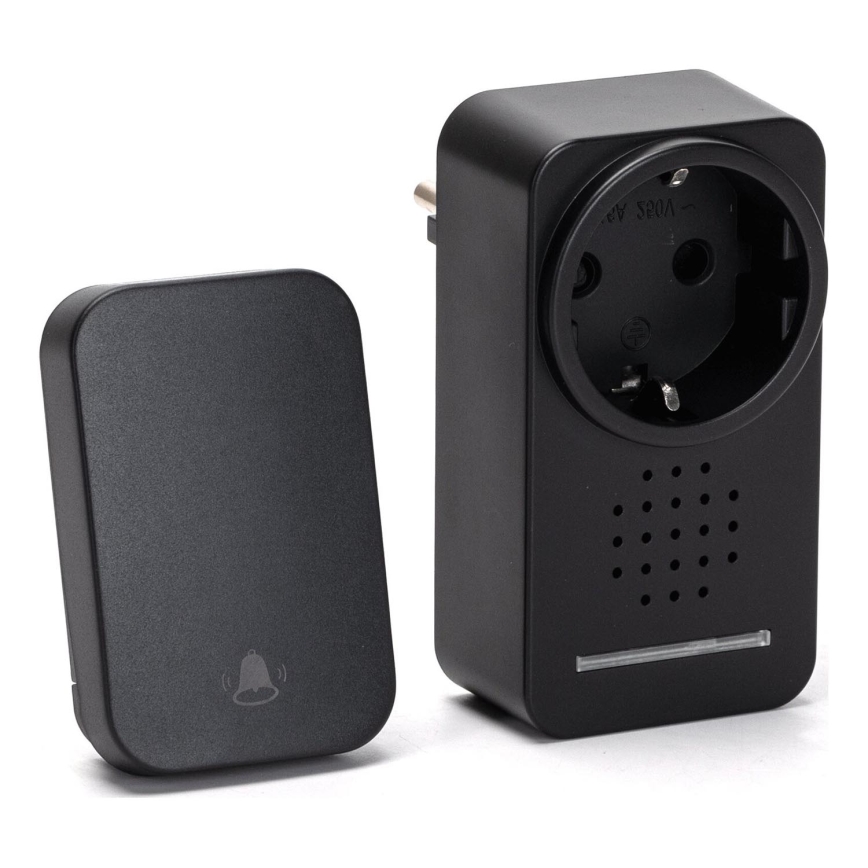 Aigostar - Bezdrátový zvonek do zásuvky 1Z 230V IPX4 černá